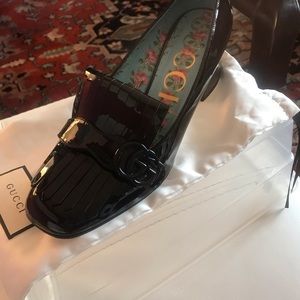 Gucci Marmont Black Patent Shoes
